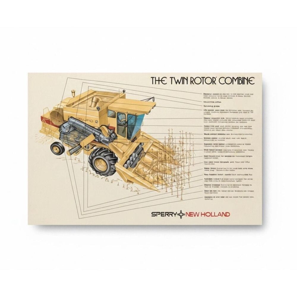 Agriculture Poster Sperry New Holland Twin Rotor Combine original Collectibles - Picture 7 of 7